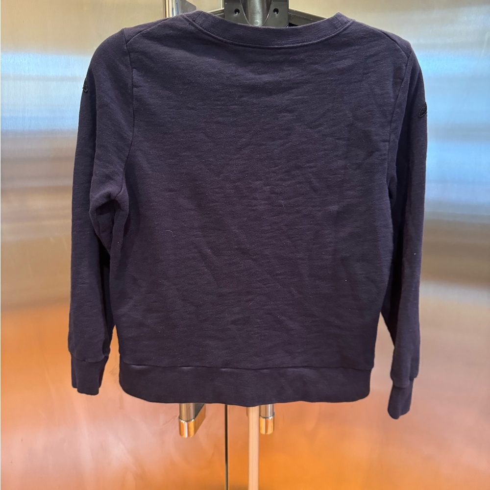 J. Crew Navy Sweatshirt with Black Floral Accents - Picture 4 of 7